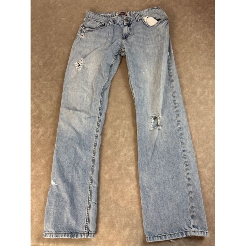 Ecko Unltd Hang Em High‎ Straight Fit Mens Y2K Light Denim Jeans Distress 32x32